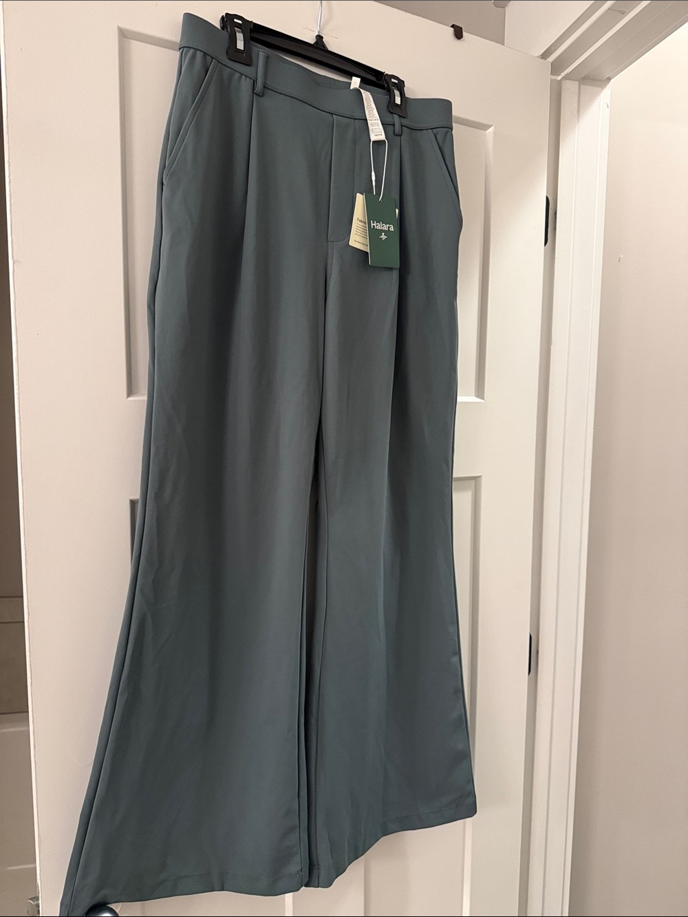 HALARA Wide Leg Pants in Slate Green
